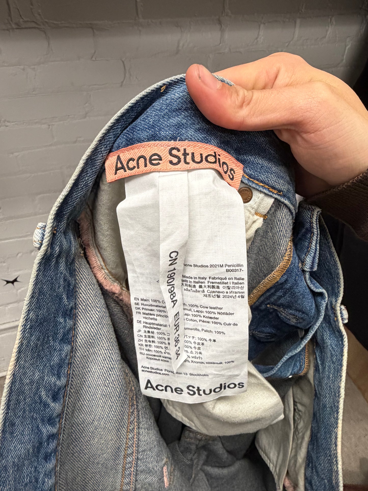Acne Studios ‘2021M’ Mud Washed Blue Flared Denim