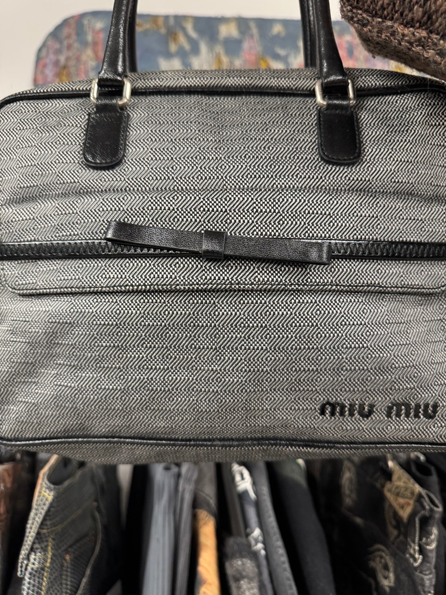 Vintage Miu Miu Leather ‘Bow’ Shoulder Bag