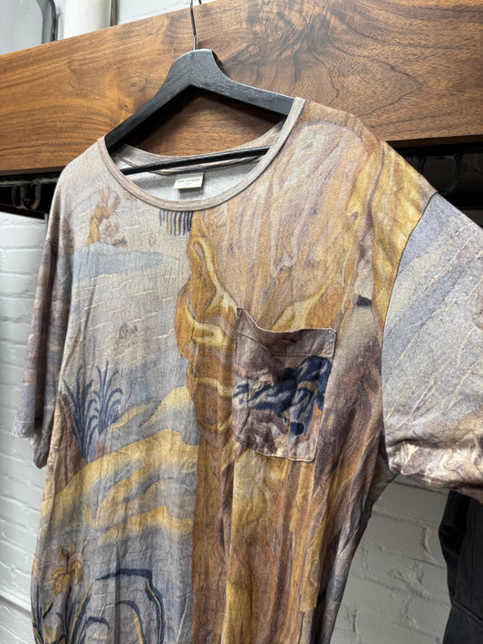 Dries Van Noten Sheer Cotton ‘Portrait Artwork’ T-Shirt