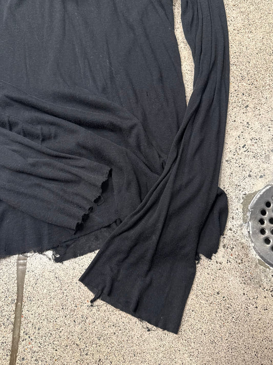 AW2020 Rick Owens ‘Performa’ Black Semi Sheer Long Sleeve Shirt