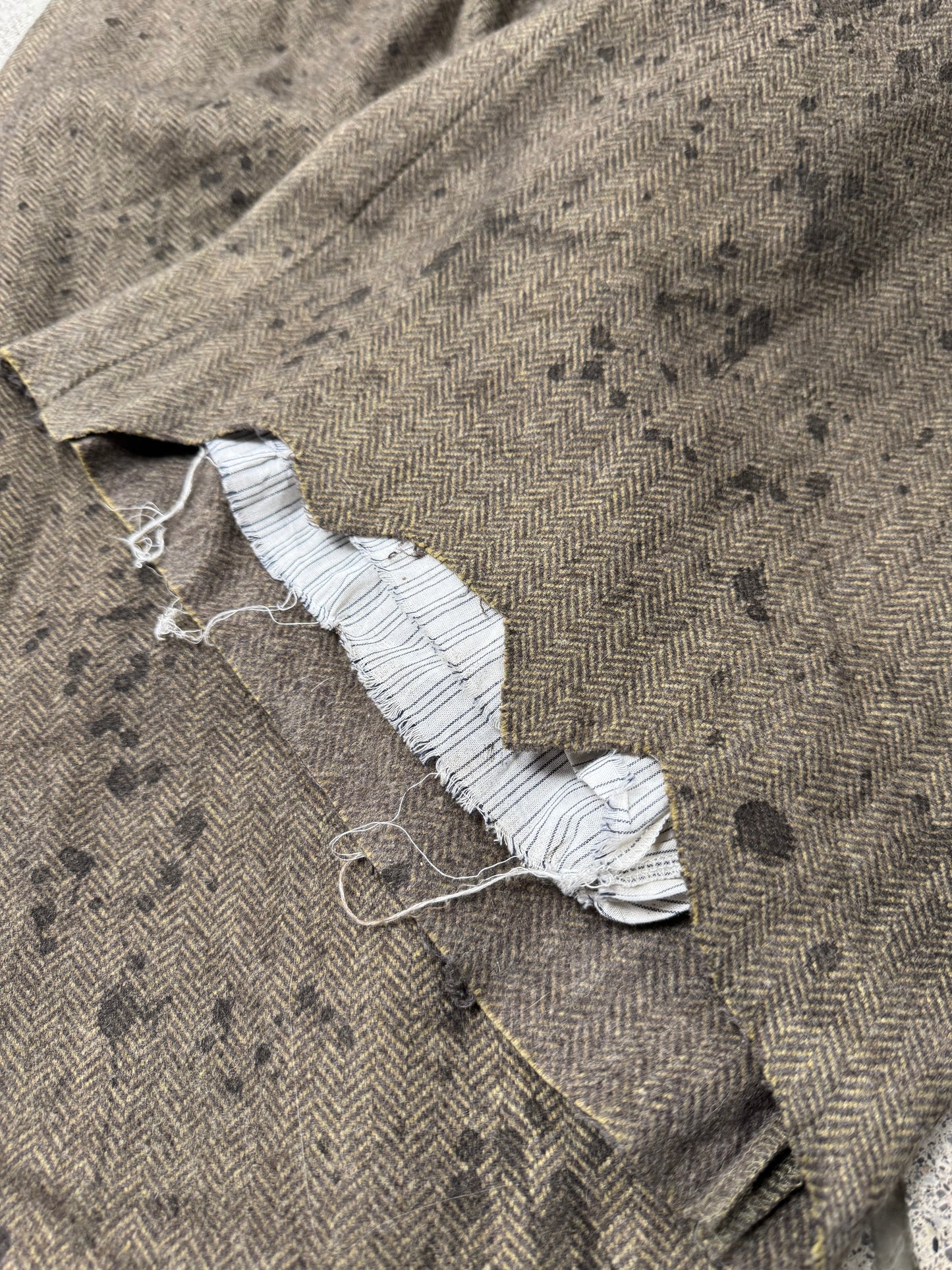 AW2024 Enfants Riches Deprimes ‘Oil Stained’ Wide Leg Wool Trousers