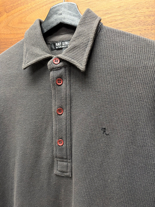 AW2005 Raf Simons ‘Poltergeist’ Thermal Cotton Long Sleeve Polo