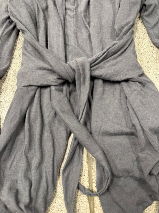 2000s Rick Owens ‘Lilies’ Dark Grey Tie Up Cardigan
