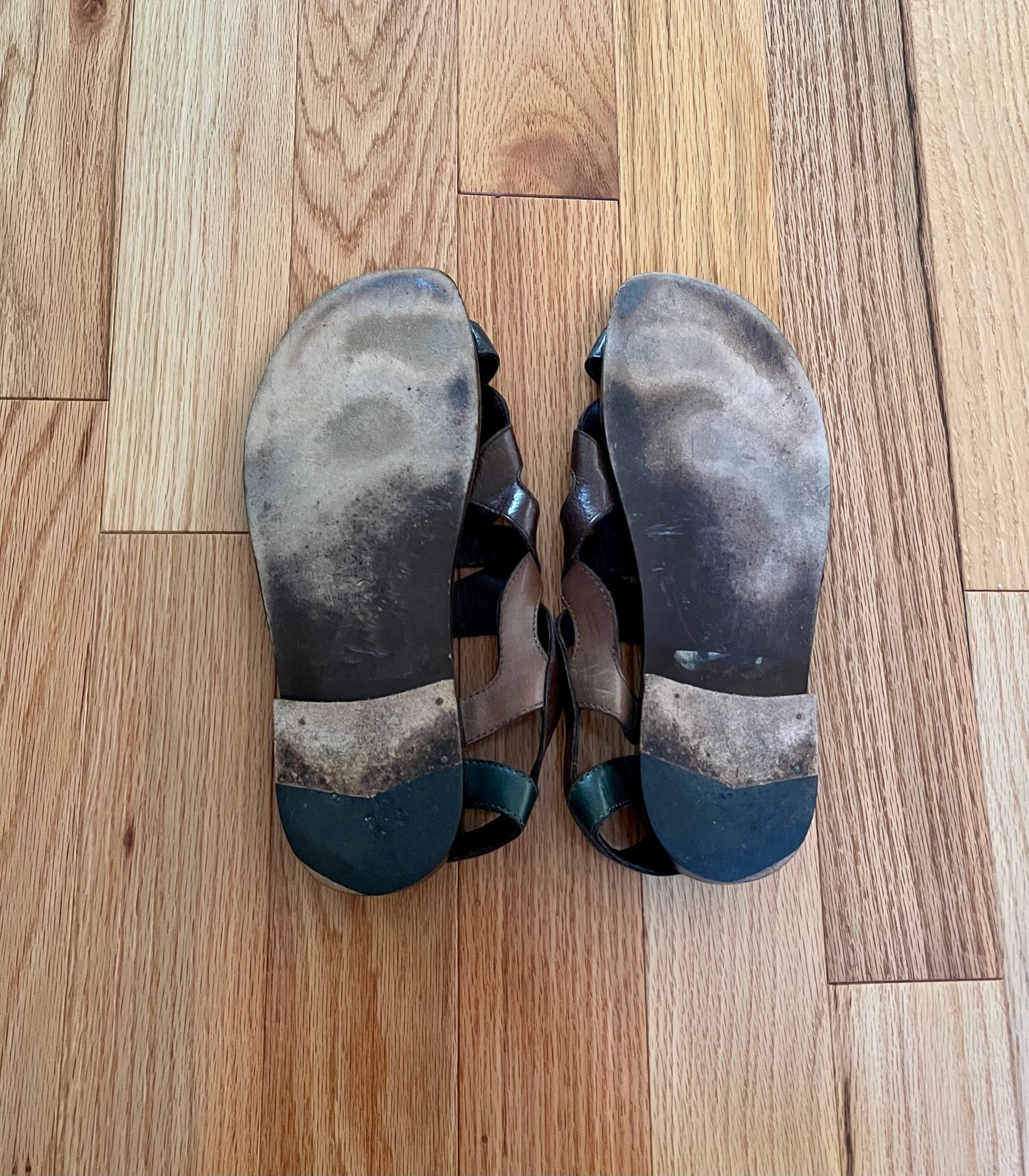 SS2009 Raf Simons Woven Leather Wood Sole Slides