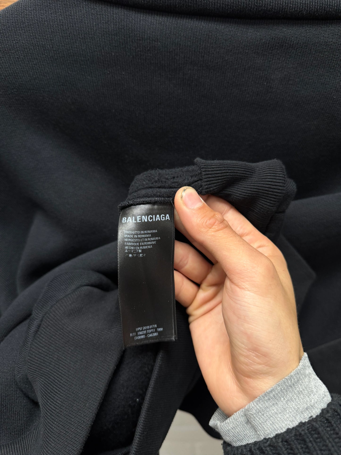 SS2018 Balenciaga ‘Twinset’ Hybrid Sleeve Quarter Zip Sweater