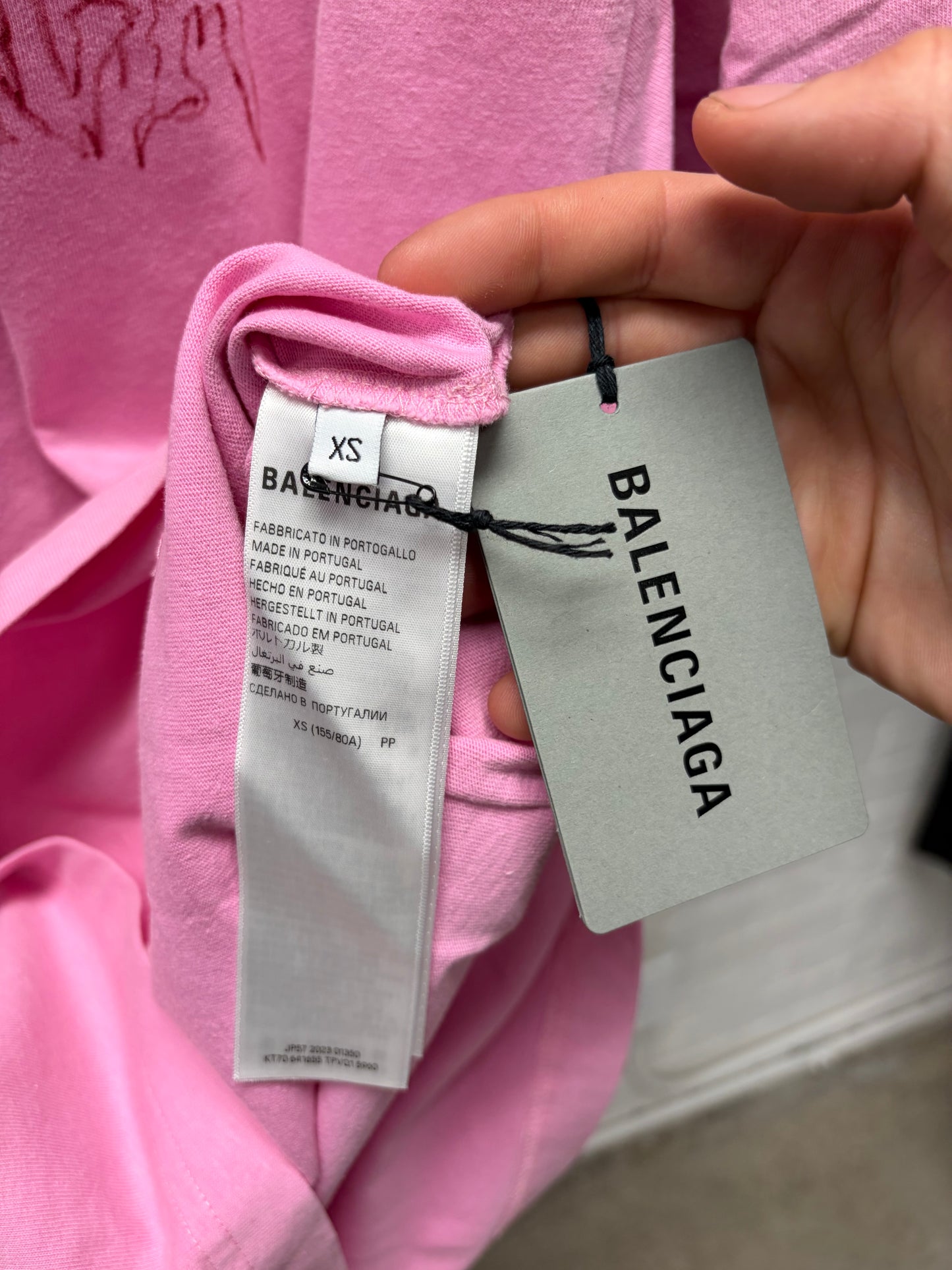 SS2024 Balenciaga ‘DIY Metal Logo’ Pink Oversized Graphic T-Shirt