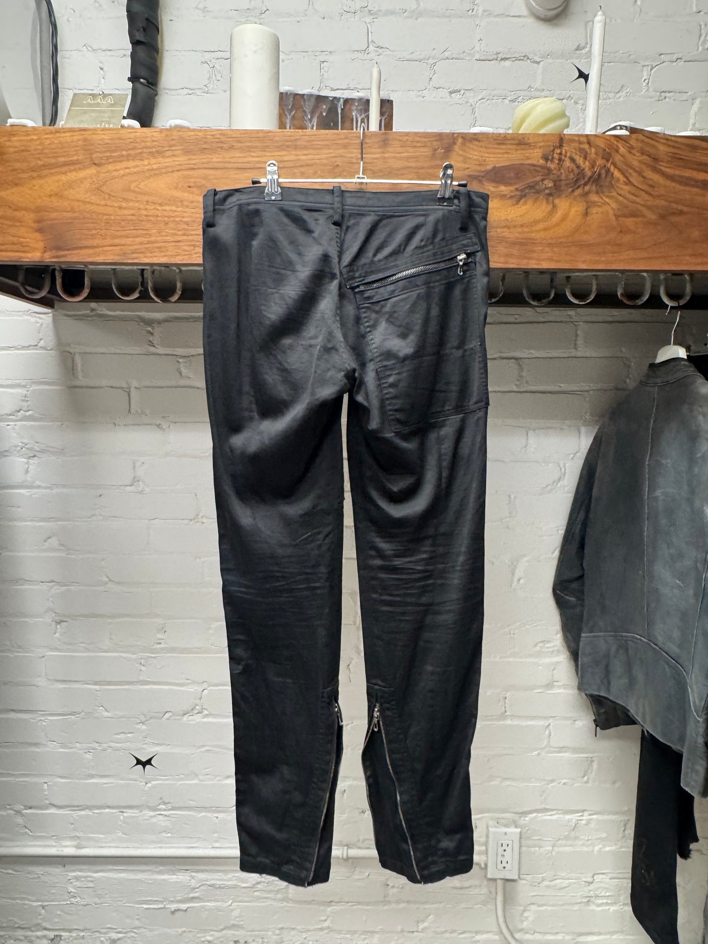 AW2009 Julius ‘Zip-Pocket’ Black Cotton/Satin Slim Cut Pants