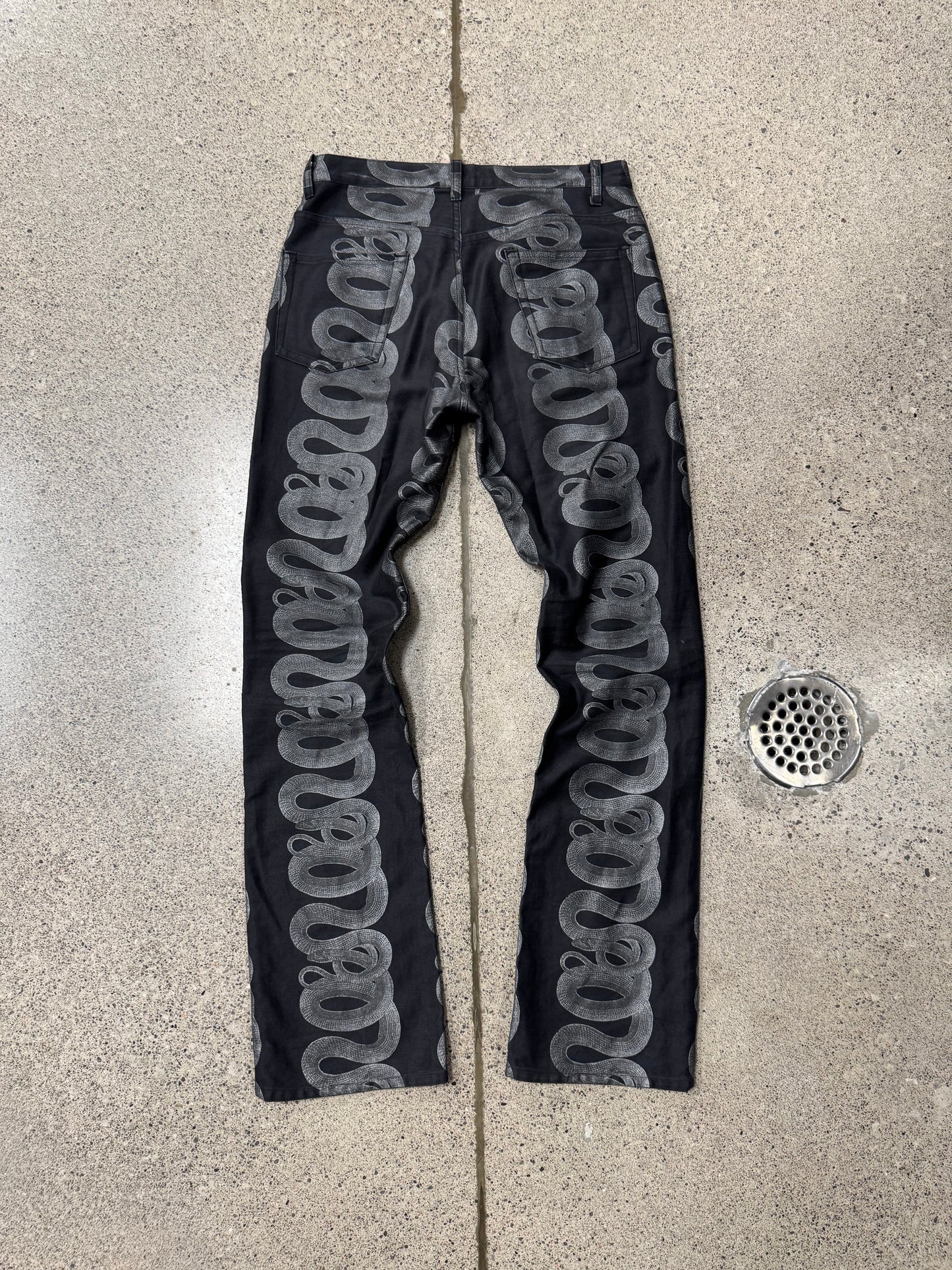OG Hysteric Glamour Black ‘Snake’ Flared Leg Denim