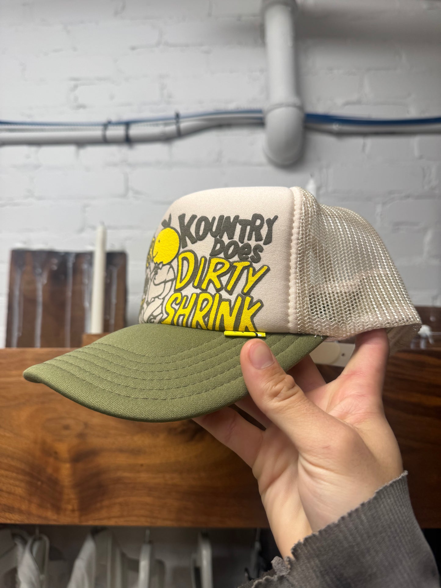 Kapital Kountry Green/Tan Mesh Trucker Hat