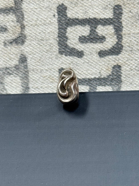 Chrome Hearts Curved ‘Tear Drop’ 925 Silver Earring