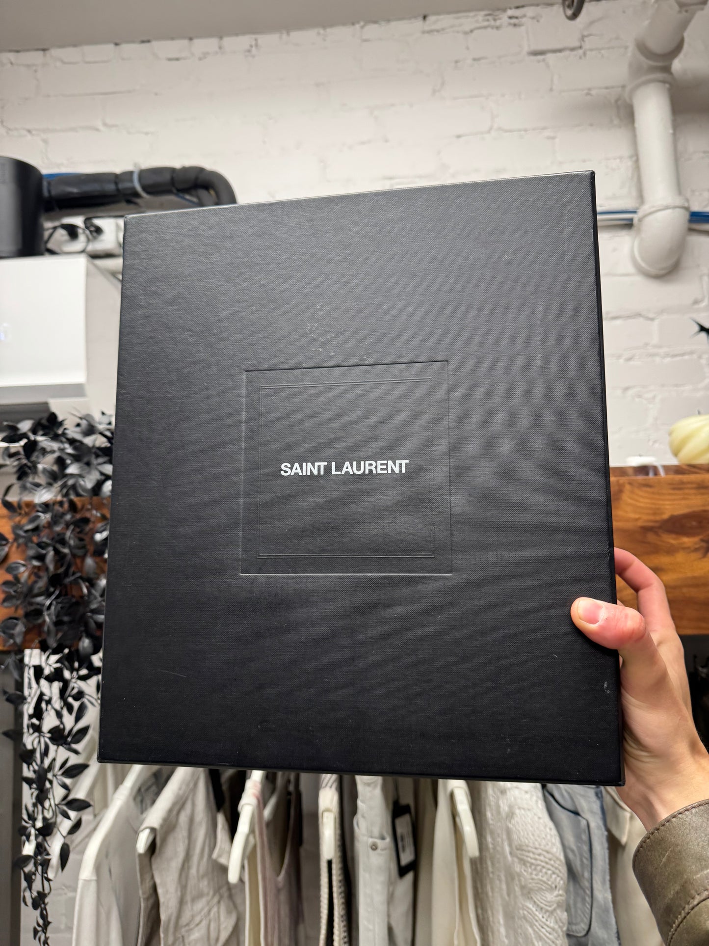 AW2016 Saint Laurent by Hedi Slimane ‘Crinkled Metallic’ Silver Wyatt Boots