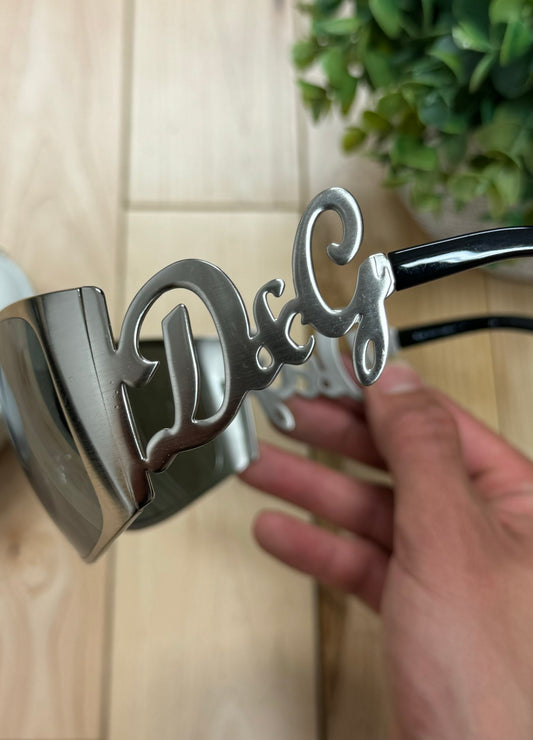 2000s Dolce & Gabbana ‘D&G’ Cursive Rimless Shield Sunglasses