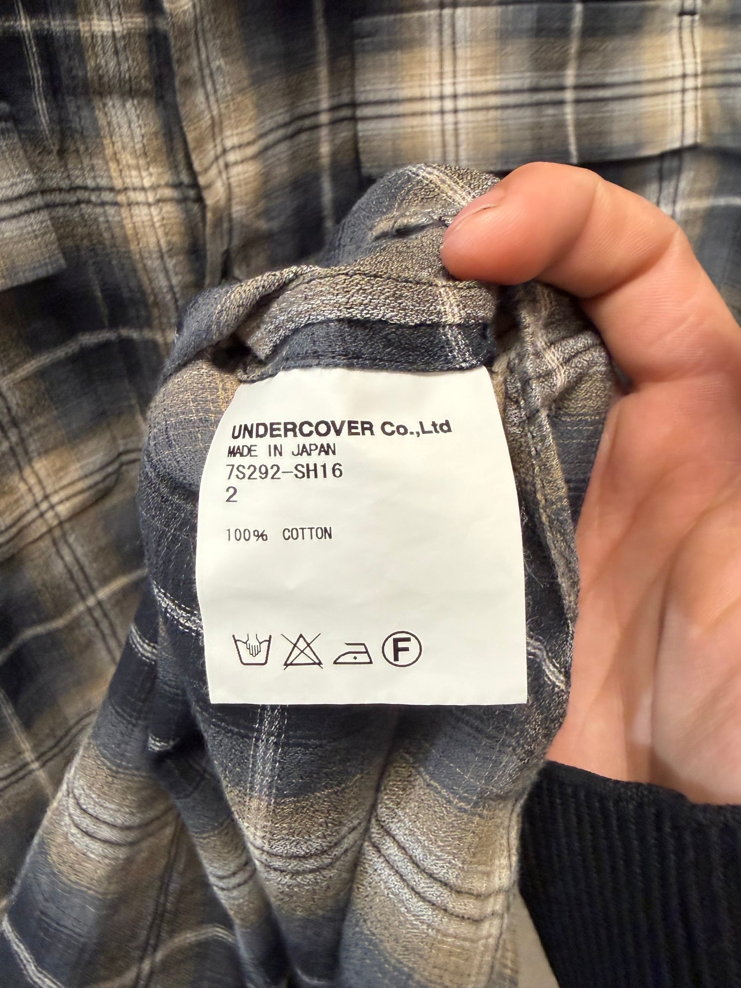SS2007 Undercover ‘Shadow Plaid’ Short Sleeve Cutoff Flannel Shirt