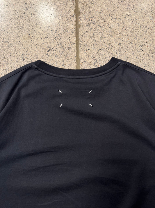 2021 Maison Margiela ‘Basic Stitch’ Blank Black T-Shirt