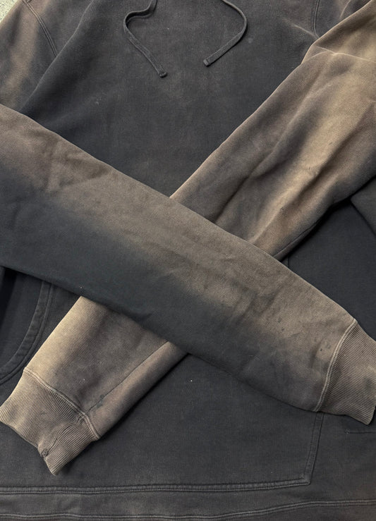 2000s Rick Owens Sun Faded ‘Dust’ Brown Pullover Hoodie