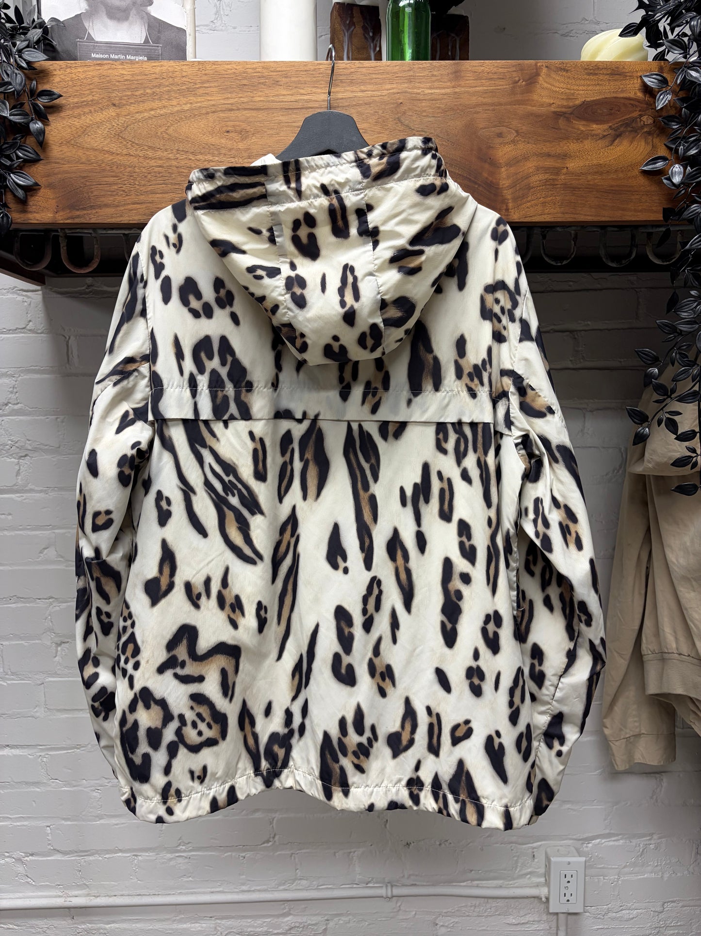 Moncler 1952 ‘Jau’ Leopard Print Zip-Up Hooded Windbreaker Jacket