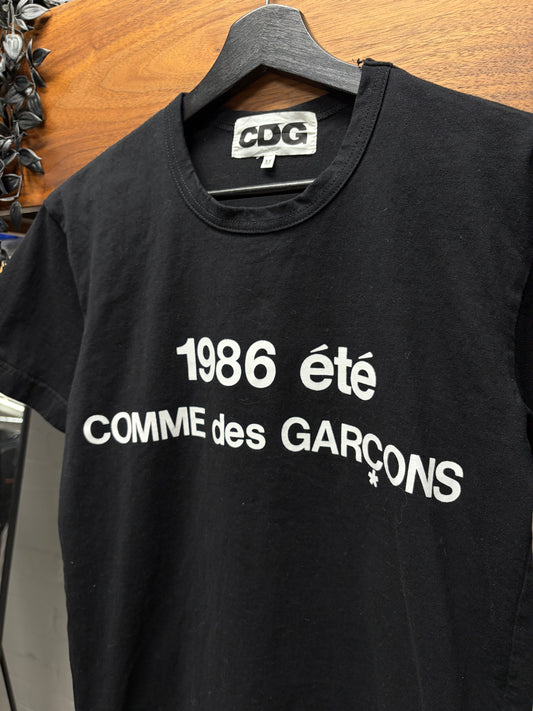 Comme Des Garçons ‘1986 Été’ Black Logo T-Shirt