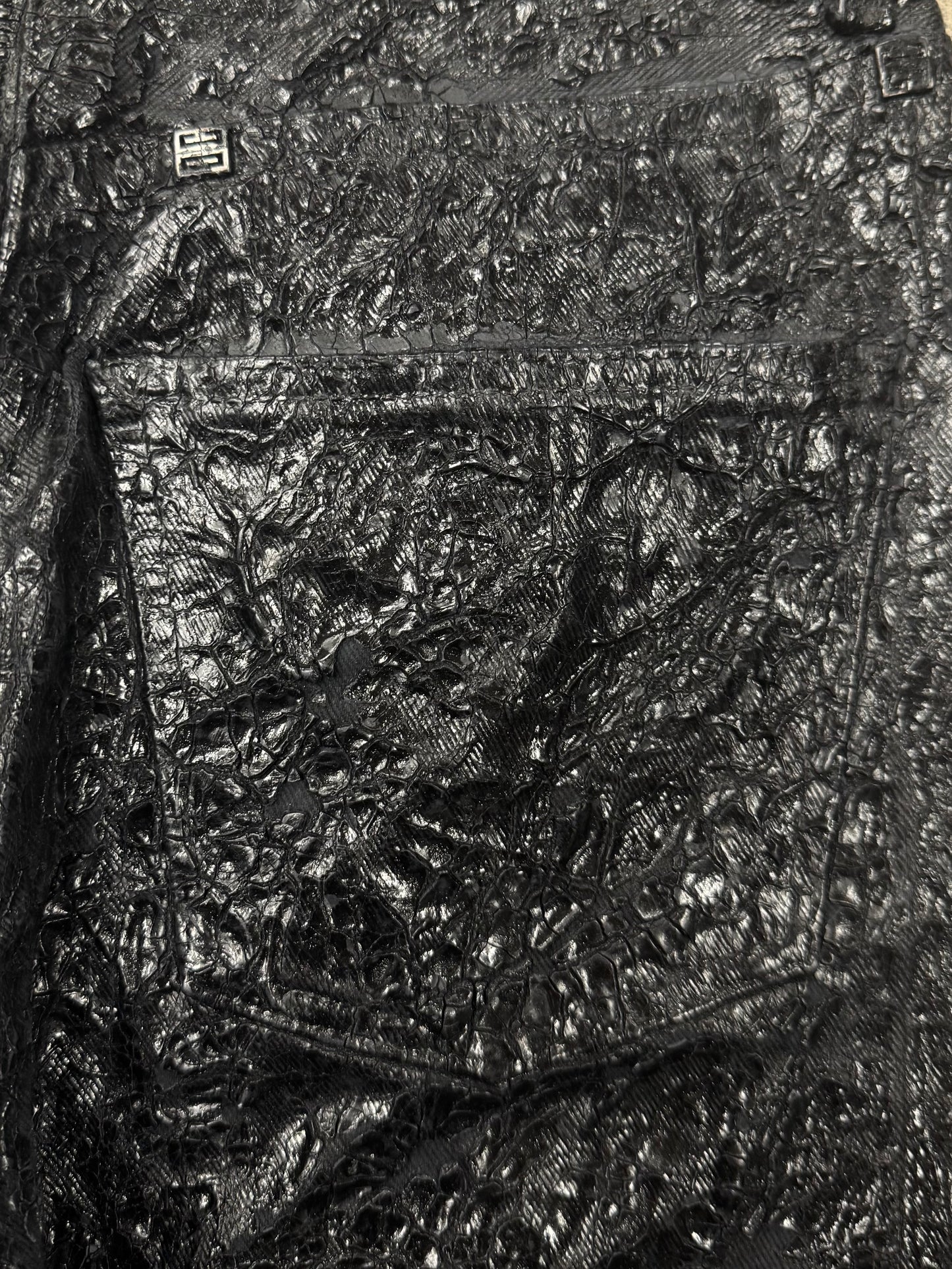 Givenchy ‘Paint Crackled’ Integral Zip Denim