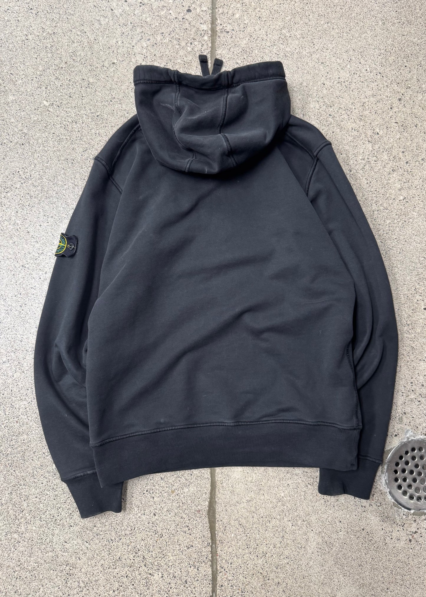 Stone Island Badge Logo Black Pullover Hoodie