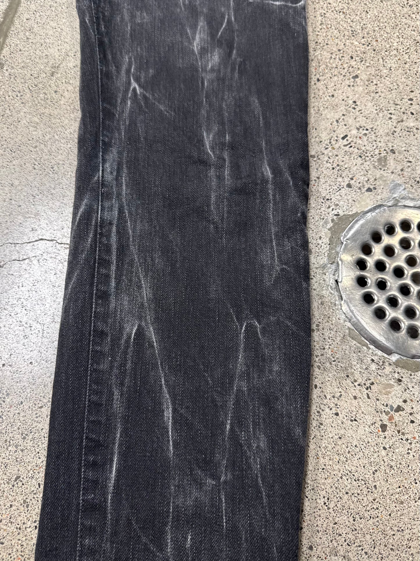 2015 Saint Laurent ‘D02’ Bleach Wash Black ‘Unaltered’ Skinny Denim