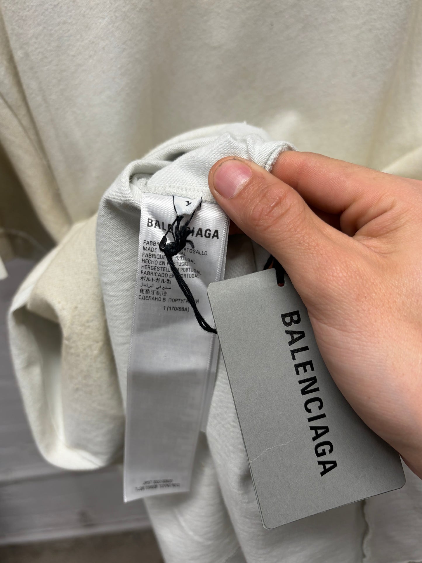 SS2023 Balenciaga ‘Skater’ Dirt Distressed Chenille Patch Logo Oversized T-Shirt