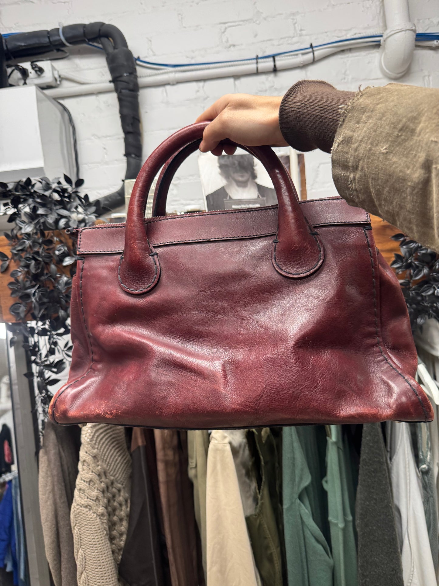 Chloe ‘Edith’ Oxblood Red Leather Top Handle Bag
