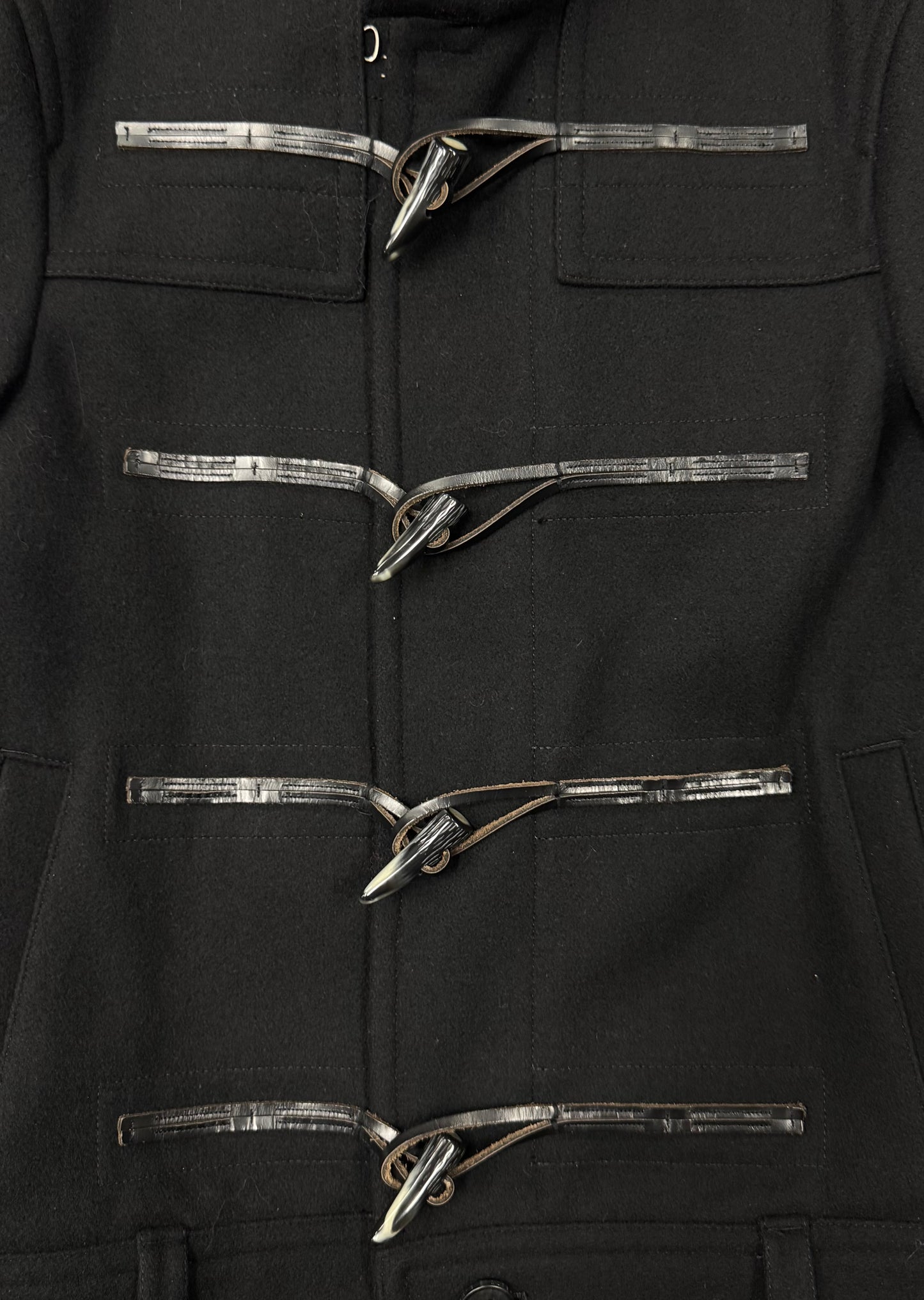 Neil Barrett ‘Toggle Closure’ Black Hooded Wool Jacket