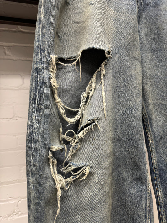 SS2024 Balenciaga ‘Destroyed’ Thrash Distressed Mud Wash Denim