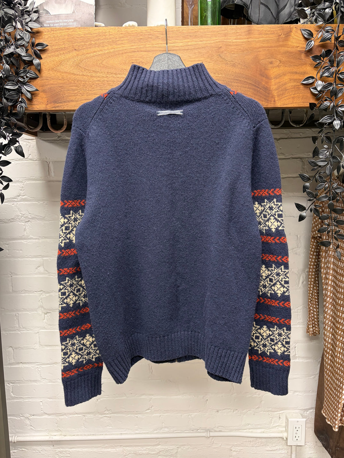 Vintage Jean Paul Gaultier ‘Nordic Pattern’ Zip-Up Knit Sweater