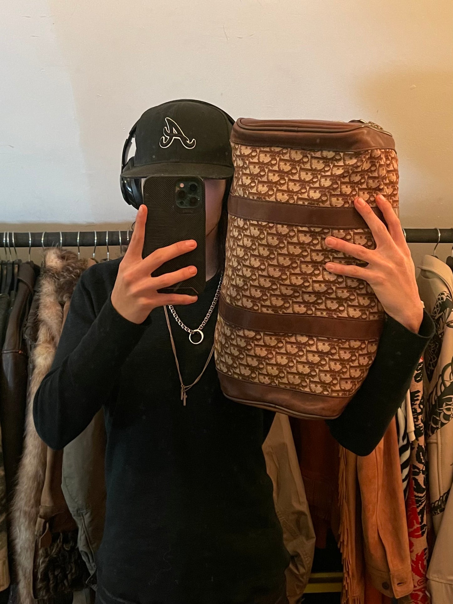 Vintage Dior ‘Trotter’ Monogram Brown Full Size Duffel Bag