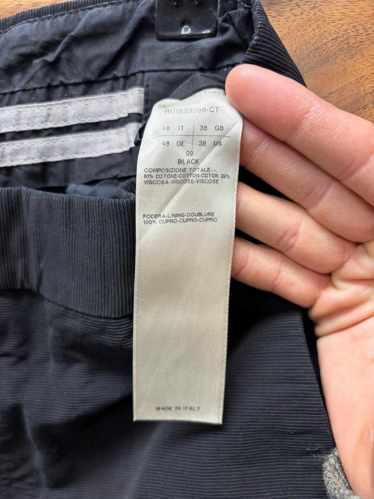 SS2018 Rick Owens ‘Dirt’ Distressed Black Wide Leg ‘Security’ Trousers
