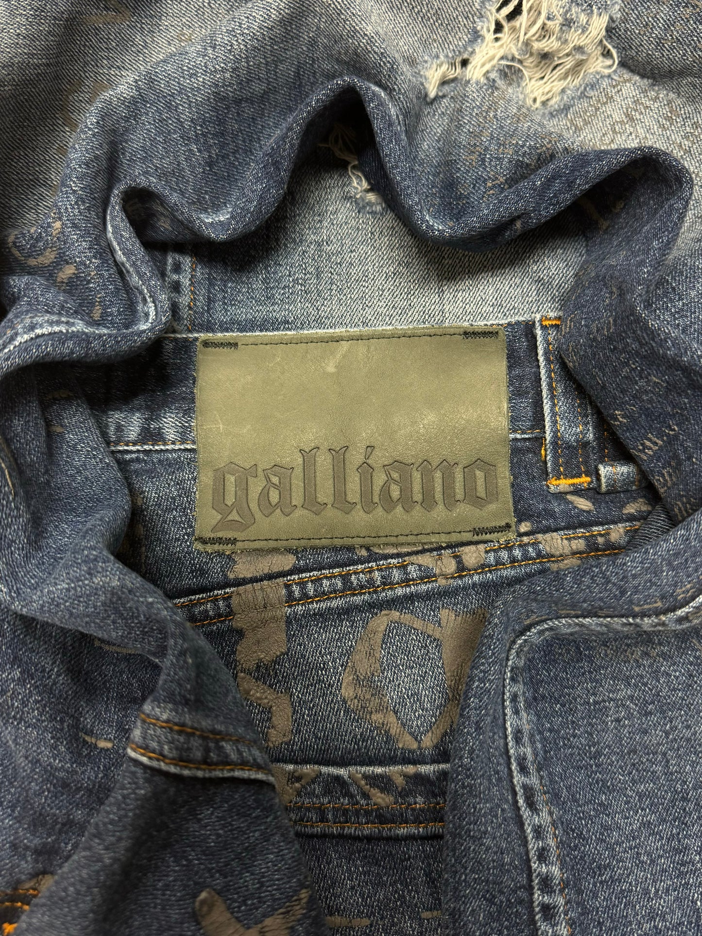 Galliano ‘Gazette’ Newspaper Print Denim