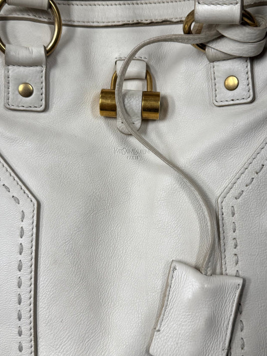 Yves Saint Laurent ‘Muse’ Cream White Leather Handbag