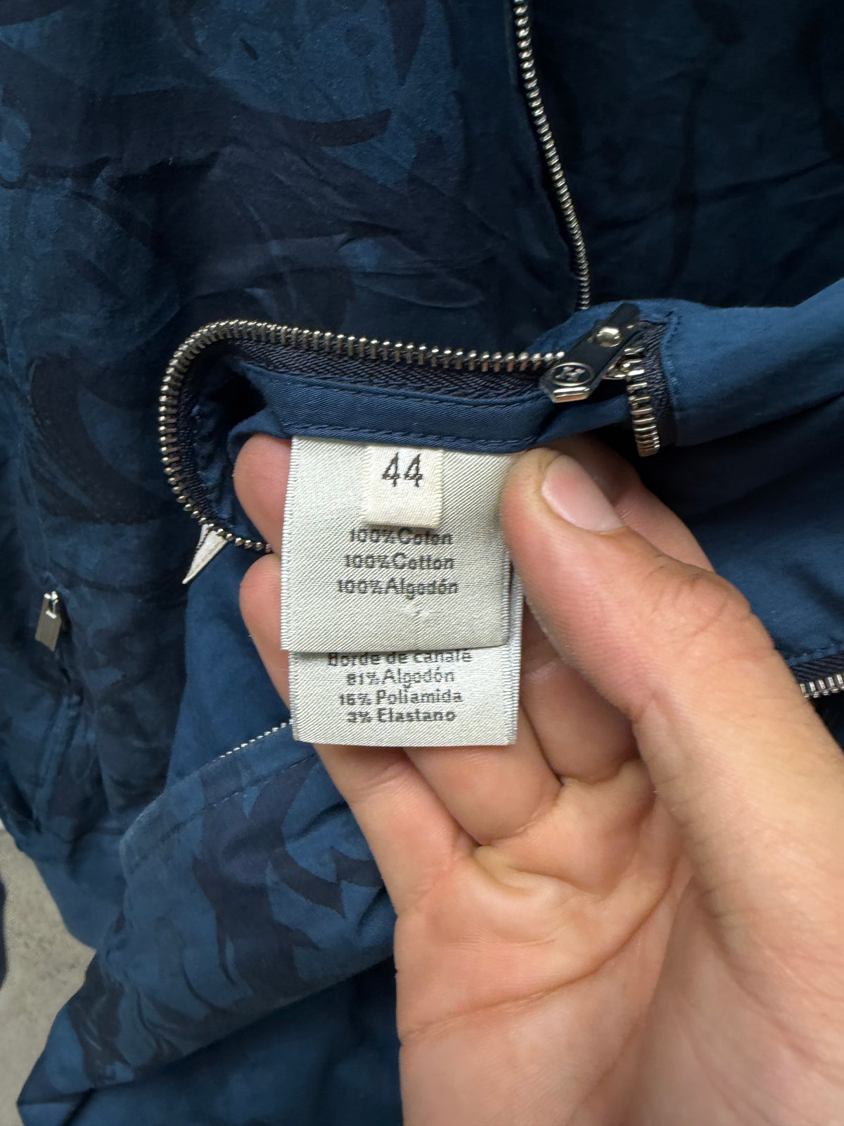 Hermes ‘Eperon D’or’ Blue Lightweight Cotton Bomber Jacket