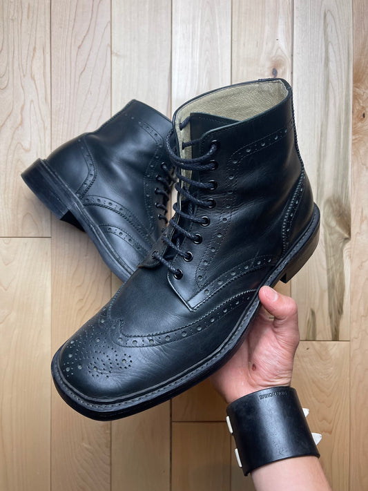 Katharine Hamnett London Black Brogue Leather Boots