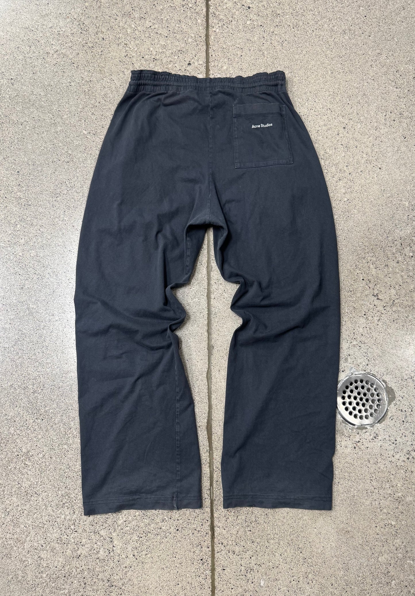 Acne Studios Washed Black Wide Leg Sweatpants