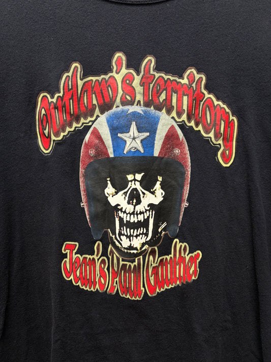 Vintage 1990s Jean Paul Gaultier ‘Outlaws Territory’ Skull Graphic Long Sleeve Shirt