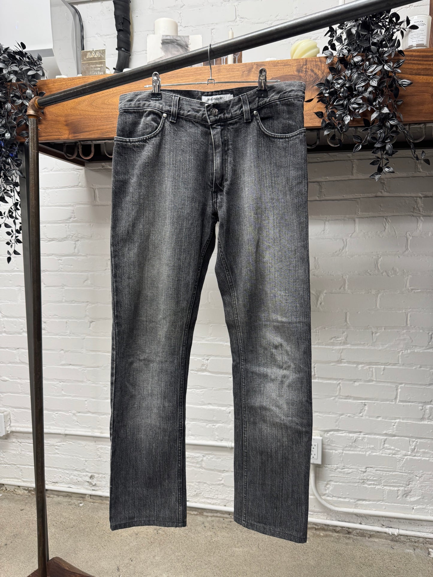 Vintage Yves Saint Laurent Rive Gauche ‘Pocket Fade’ YSL Logo Denim