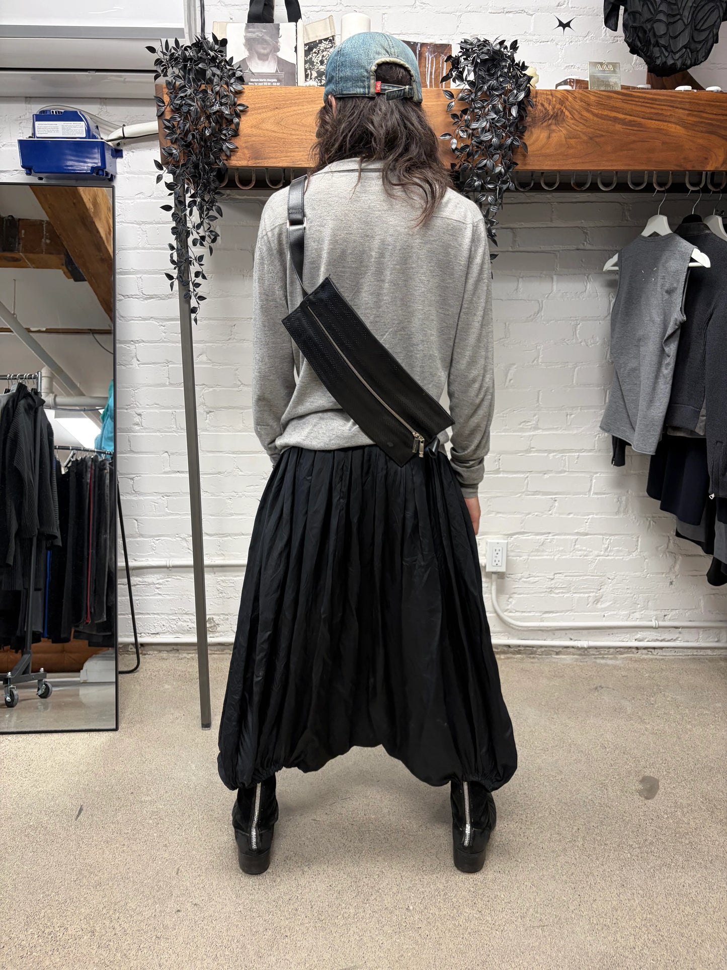 AW2009 Dior Homme Perforated Black Leather Sling Bag