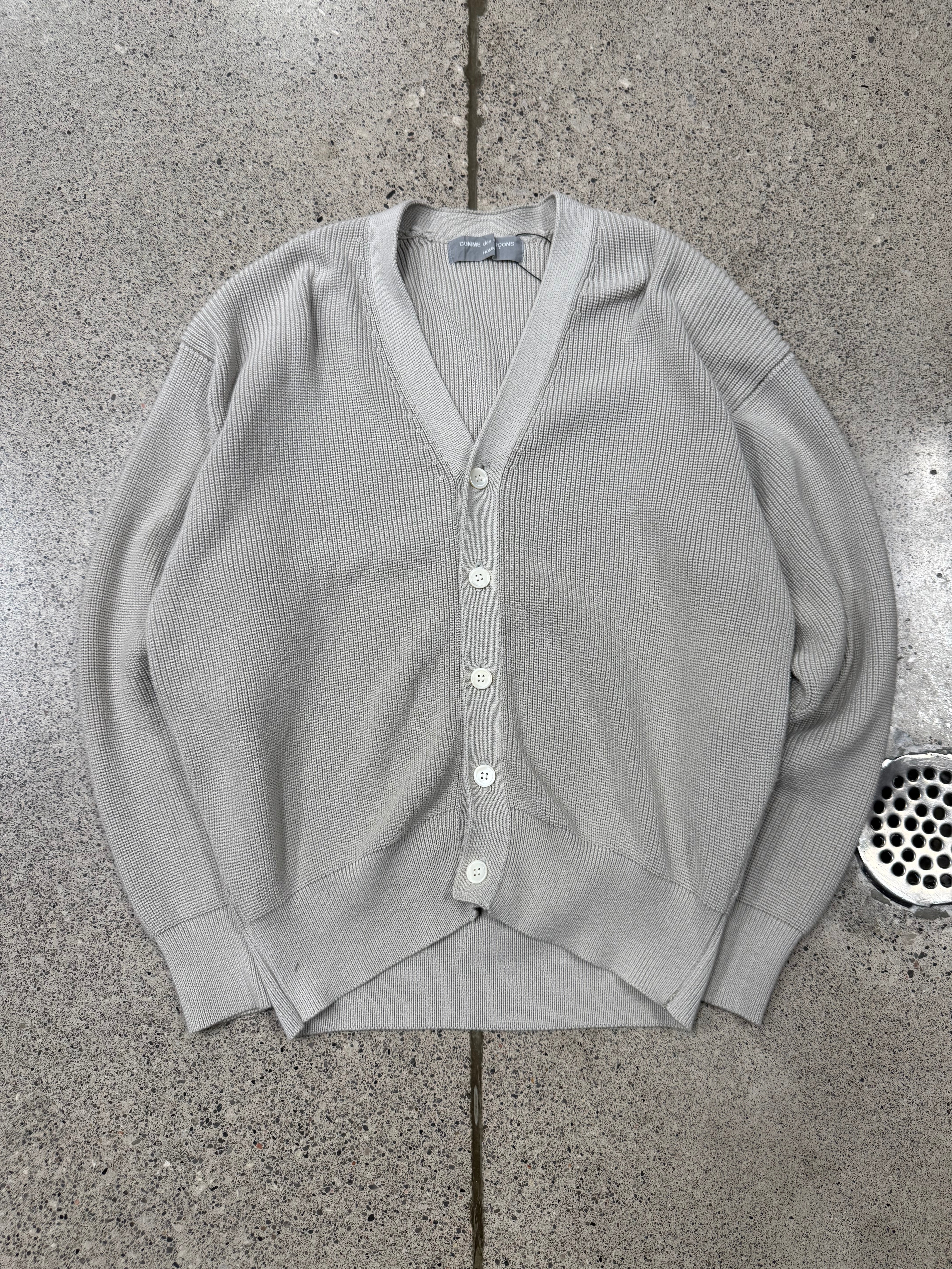 1989 Comme Des Garçons Homme Drop Shoulder Ribbed Cardigan