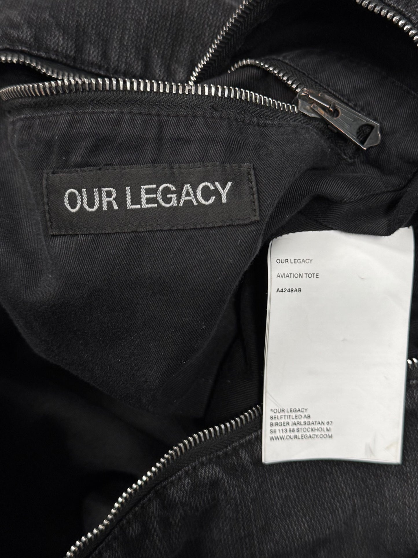 Our Legacy ‘Aviation’ Faded Black Denim Tote Bag
