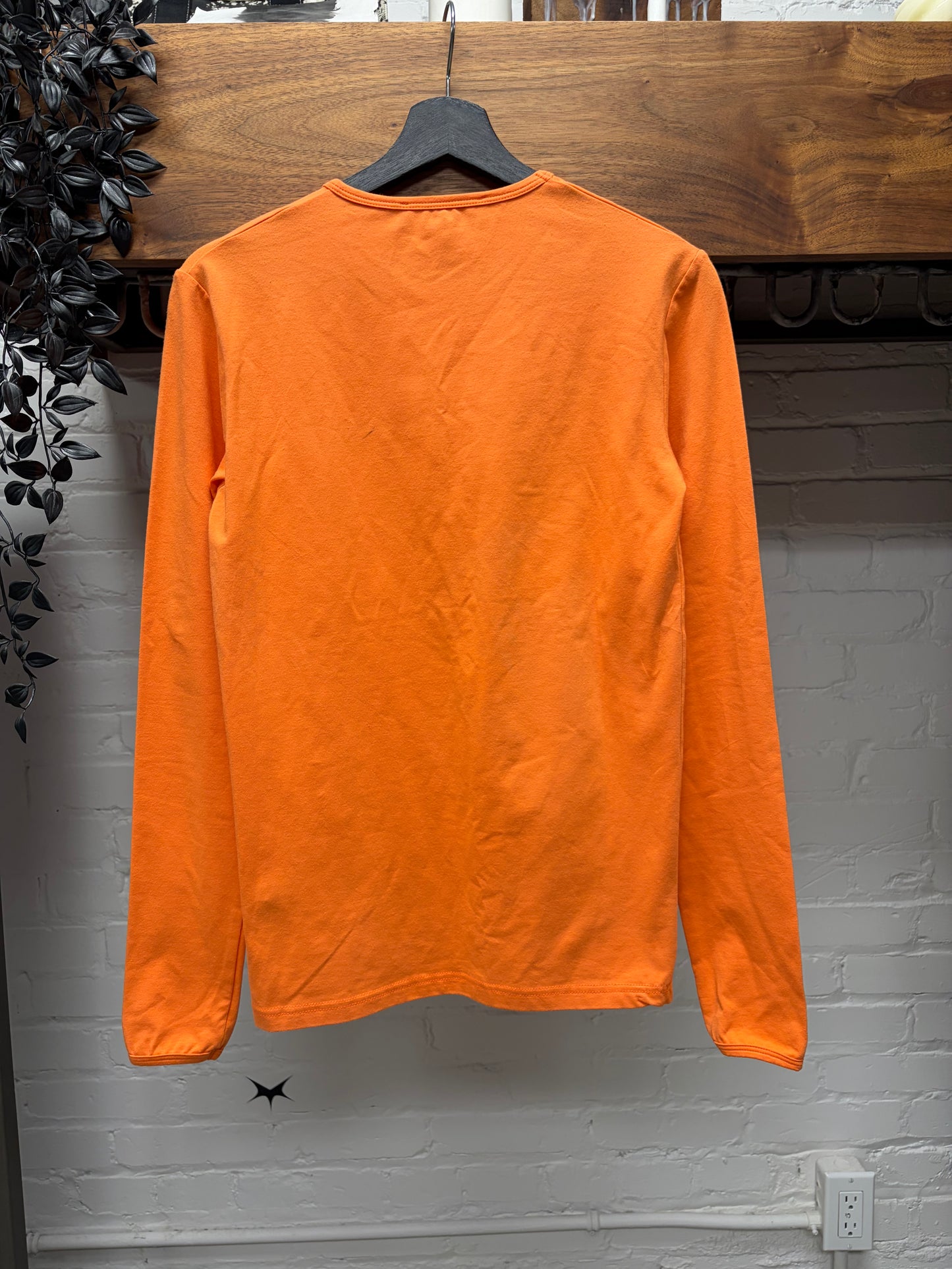 SS2002 Raf Simons ‘Woe Unto Those Who Spit on the Fear Generation’ Orange Long Sleeve Shirt