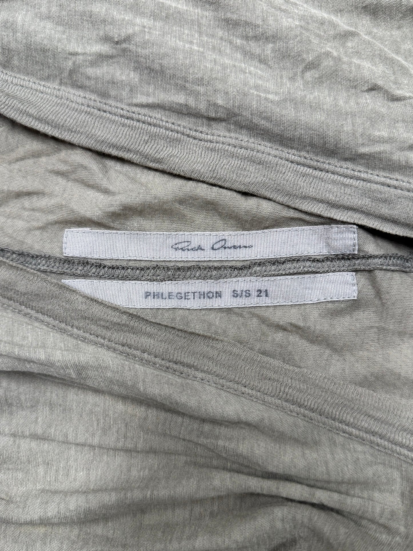 SS2021 Rick Owens ‘Plegethon’ Dust Brown Scoop Neck Shirt