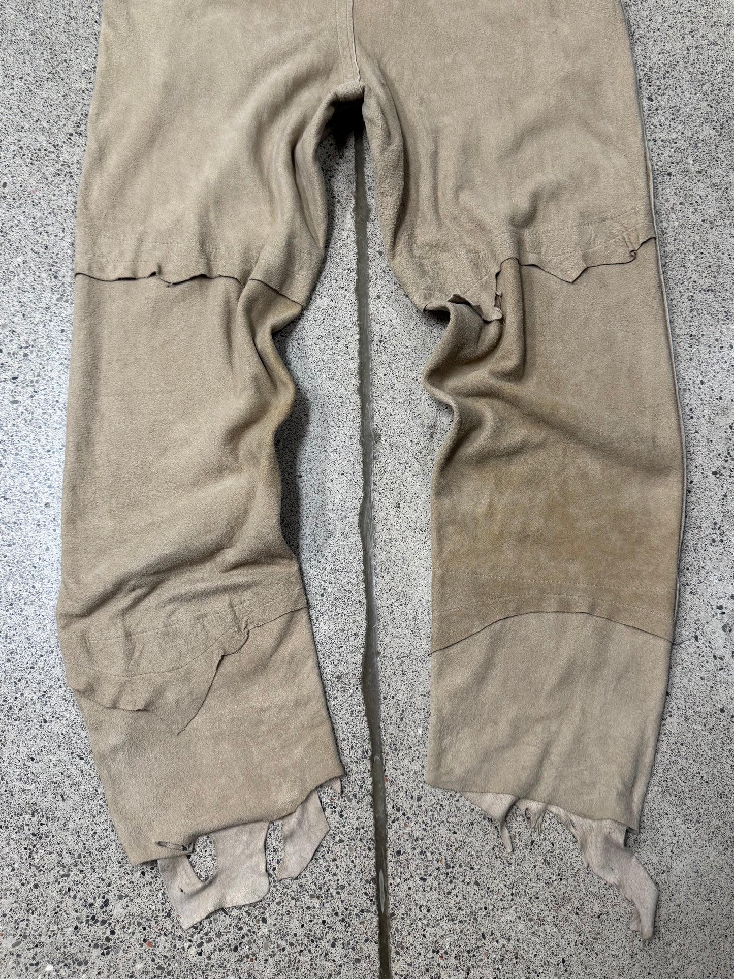 Takahiro Miyashita the Soloist Raw Deerskin Hide Leather Joggers