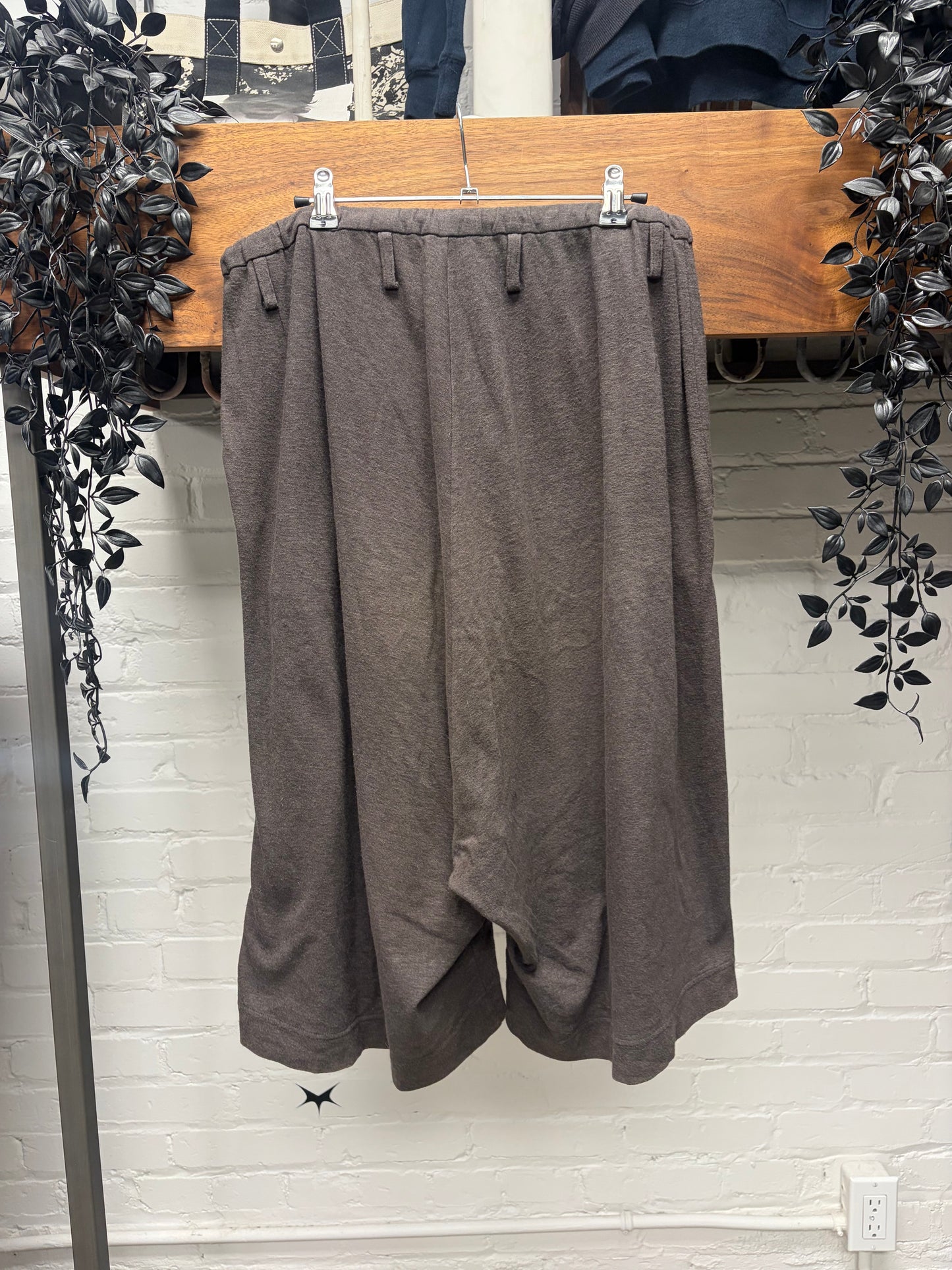 Yohji Yamamoto ‘Y’s’ Brown Drop Crotch Drawstring Shorts