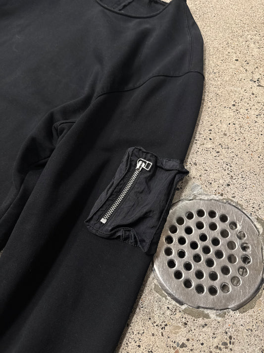 Helmut Lang Military Inspired ‘MA-1’ Pocket Black Sweatshirt