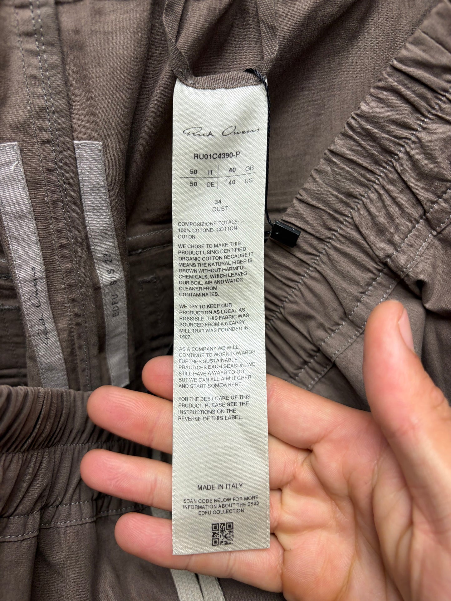 SS2023 Rick Owens 'Edfu' Dust
Berlin Drawstring Pants