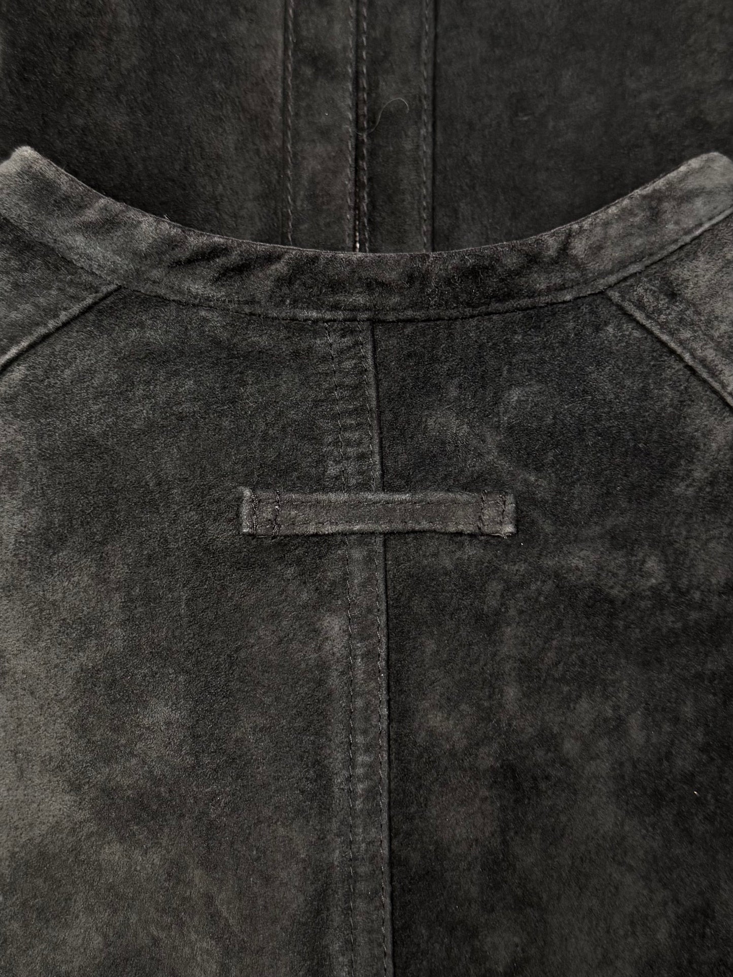 Vintage 90s Jean Paul Gaultier Black Suede Moto-Jacket