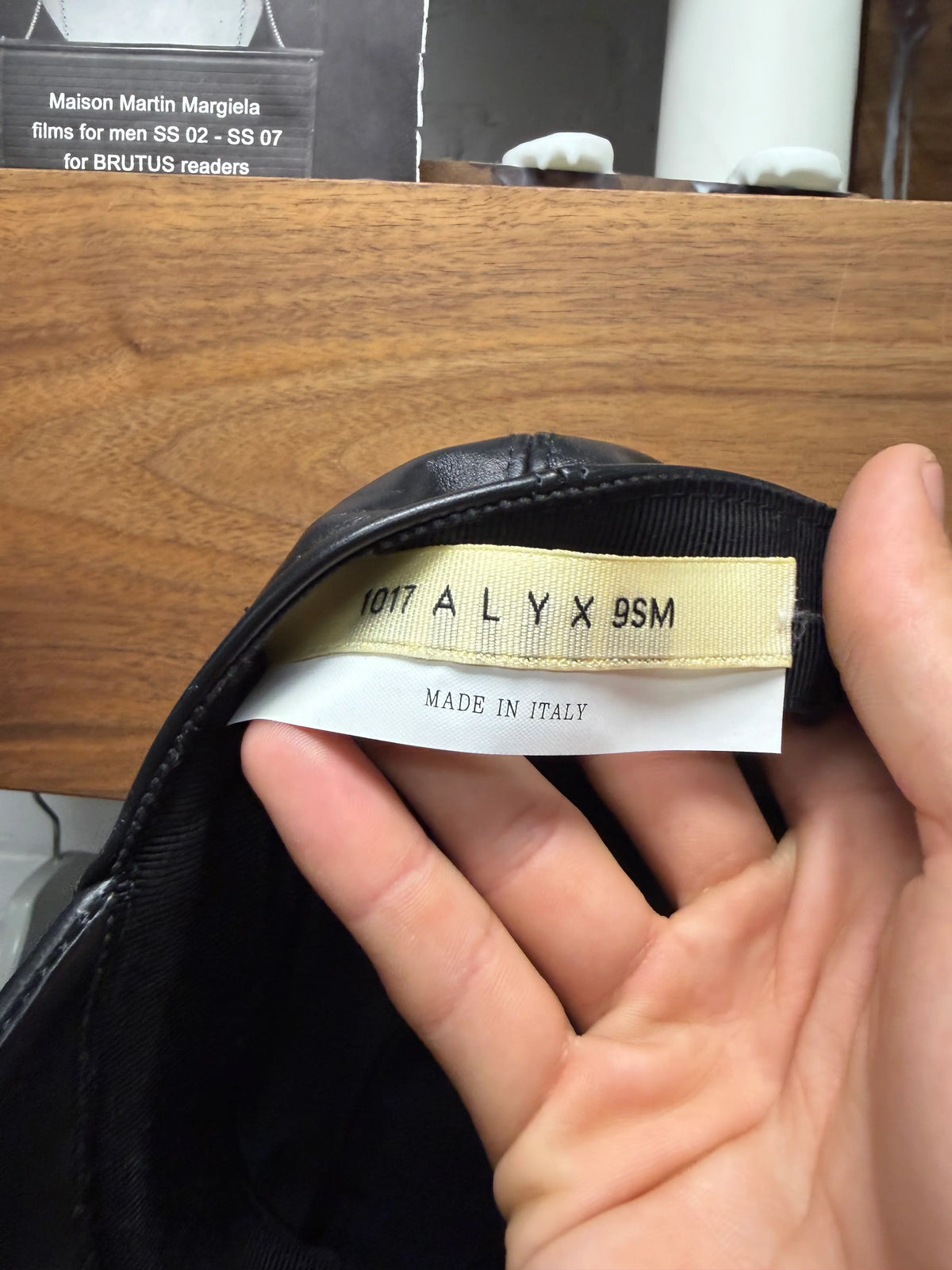 1017 Alyx 9SM ‘Lightercap’ Black Leather Baseball Cap