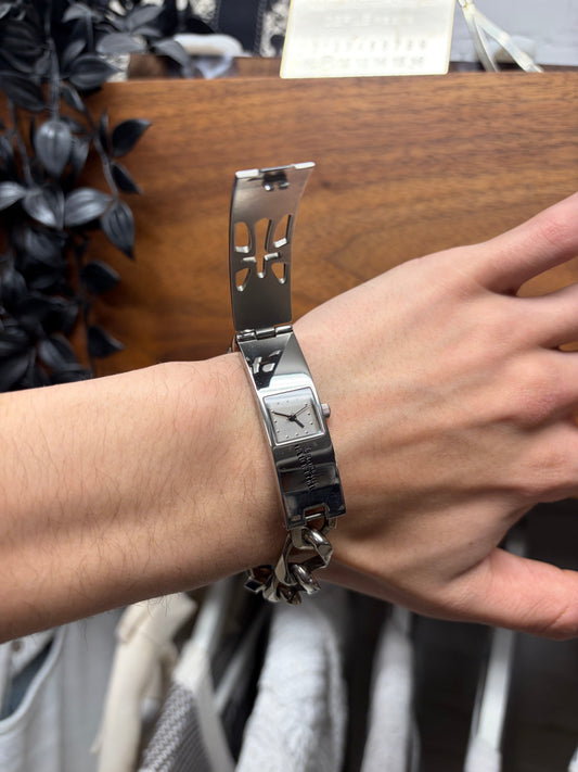 Vintage Jean Paul Gaultier ‘Cross’ Cuban Link Concealed Watch/Bracelet